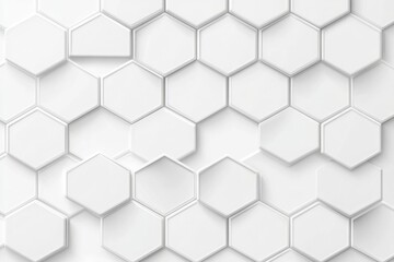 Fototapeta premium Abstract white background with a hexagonal pattern for a technology concept vector presentation design background. Copy space available