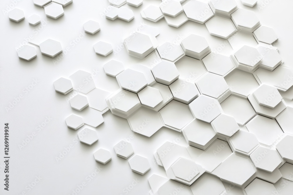 Poster abstract white background with a hexagonal pattern for a technology concept vector presentation desi