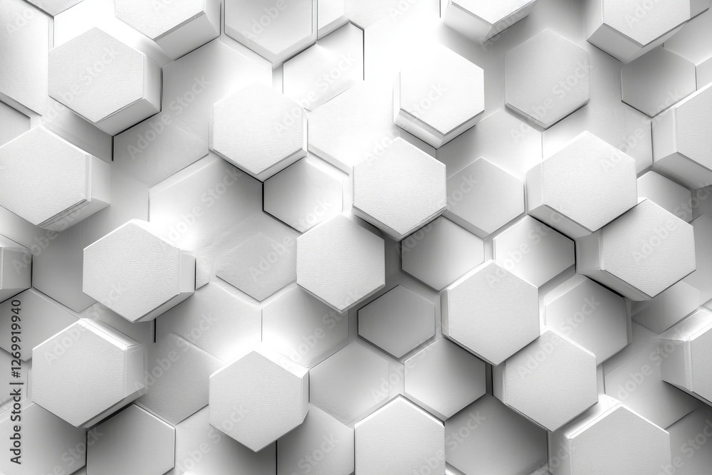Poster abstract white background with a hexagonal pattern for a technology concept vector presentation desi