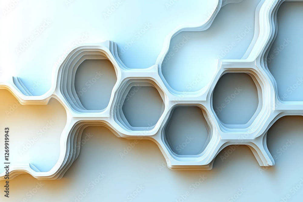 Poster abstract white background with a hexagonal pattern for a technology concept vector presentation desi