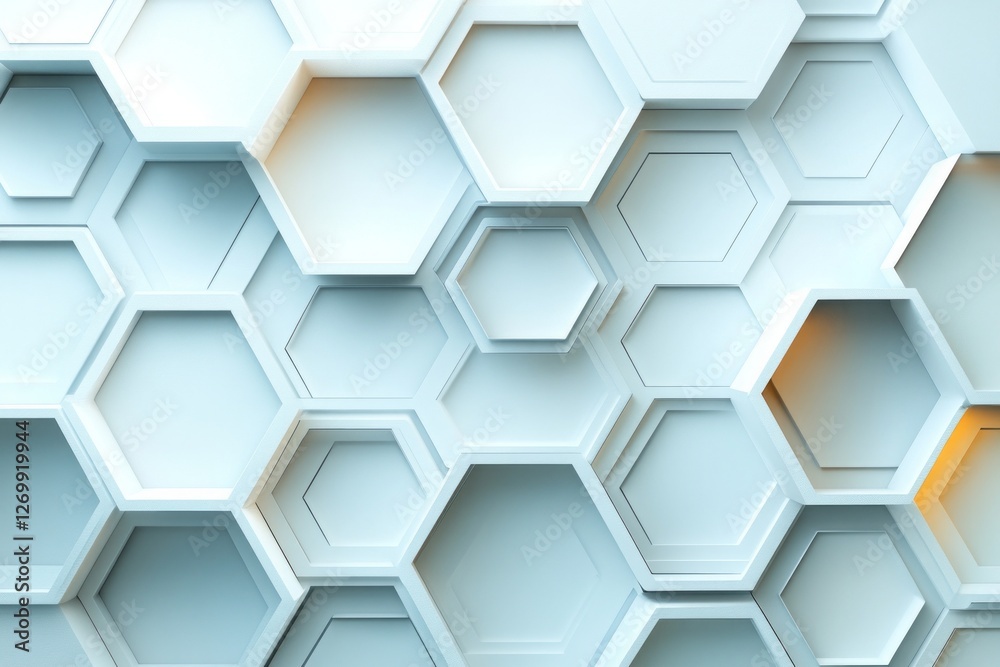 Poster abstract white background with a hexagonal pattern for a technology concept vector presentation desi