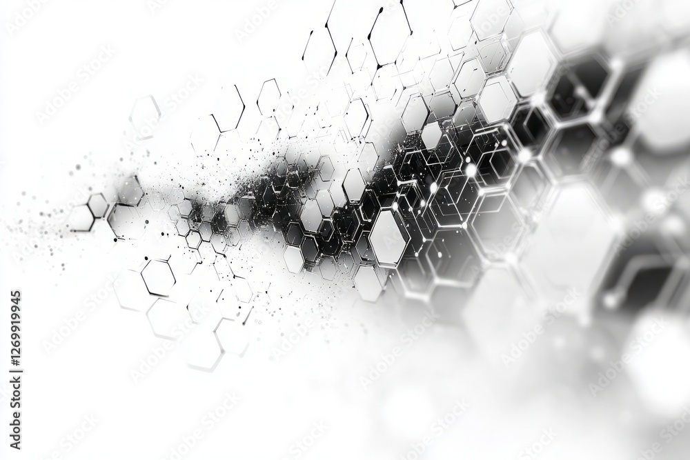Poster abstract white background with a hexagonal pattern for a technology concept vector presentation desi
