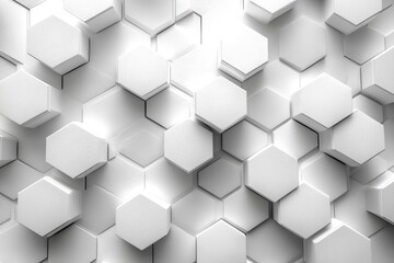 Naklejka premium Abstract white background with a hexagonal pattern for a technology concept vector presentation design background. Copy space available