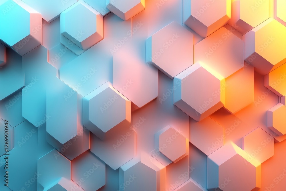 Poster abstract white background with a hexagonal pattern for a technology concept vector presentation desi