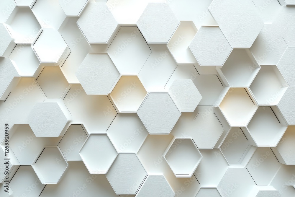 Poster abstract white background with a hexagonal pattern for a technology concept vector presentation desi