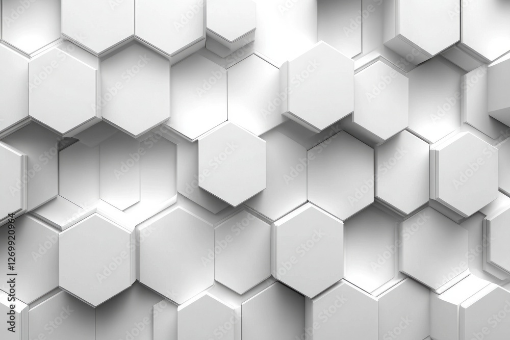 Poster abstract white background with a hexagonal pattern for a technology concept vector presentation desi
