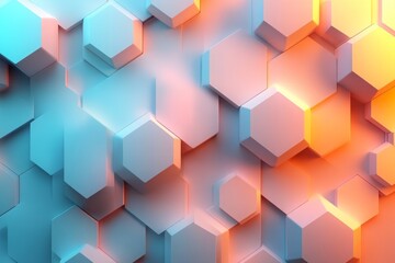 Fototapeta premium Abstract white background with a hexagonal pattern for a technology concept vector presentation design background. Copy space available