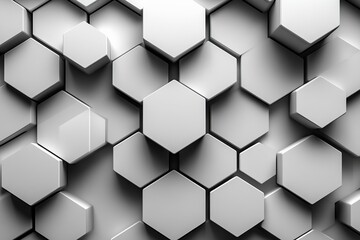 Fototapeta premium Abstract white background with a hexagonal pattern for a technology concept vector presentation design background. Copy space available