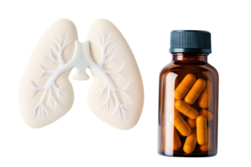 Exploring the relationship between lung health and medication in a clinical setting isolated on transparent background