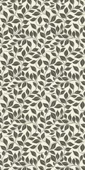 Seamless pattern with leaves and curls