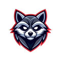 Fototapeta premium raccoon head gaming mascot logo
