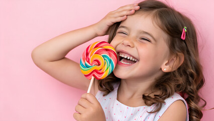 little girl with lollipop