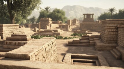 Fototapeta premium Ancient City Ruins Landscape View