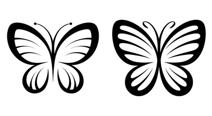 Black and white butterfly vector design