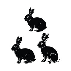 Rabbits silhouette vector art illustrator animal