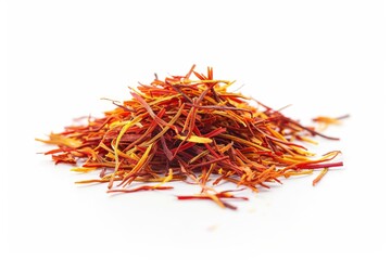 Fototapeta premium Vibrant strands of saffron enhance culinary delights with rich color and unique flavor isolated on transparent background