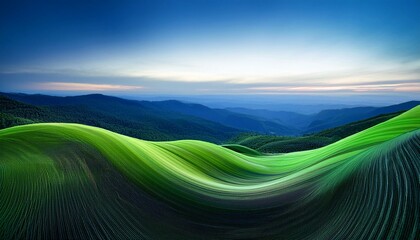 Fototapeta premium modern green and blue color wave flowing design background
