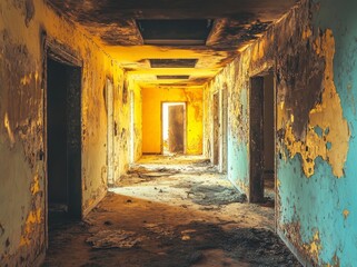 Obraz premium The remnants of a wooden home lie in ruins following a tragic blaze