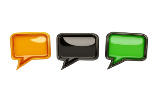 3d speech text box for discussing and giving advice to customers on white background