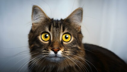 cute cat with yellow eyes portrait