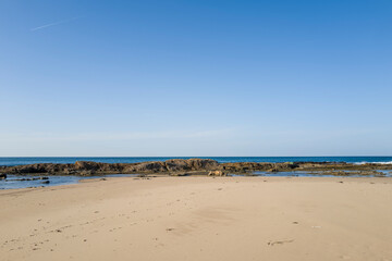 Kotohikihama Beach in Asia, Japan, Kansai, Kinosaki, in summer, on a sunny day.