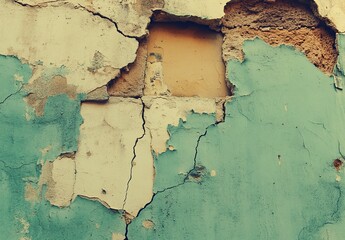 Obraz premium Textured background featuring an old, weathered, and cracked concrete wall with a rustic, gray grunge design