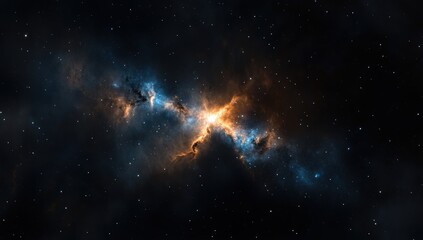 Fototapeta premium Stunning spiral galaxy with glowing core and colorful cosmic dust in deep space