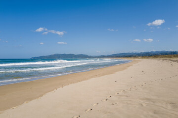 Shotenkyo Beach in Kumihamacho in Asia, Japan, Kansai, Kinosaki, in summer on a sunny day.