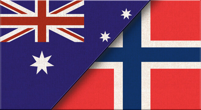 Flags of Australia and Svalbard. Australian and Svalbard National flags