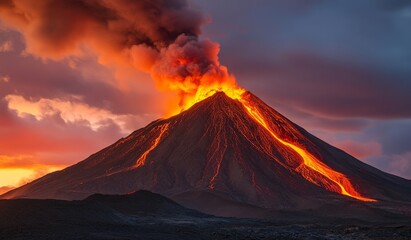 The volcanic eruption occurring in Hawaii Volcanoes National Park, Big Island, Hawaii