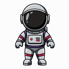 Cute Cartoon Astronaut in a Space Suit