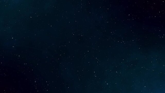 Flying through the stars in a midnight blue nebula &ndash; abstract cosmic voyage in 4K. Futuristic and psychedelic space travel towards the unknown galaxy.