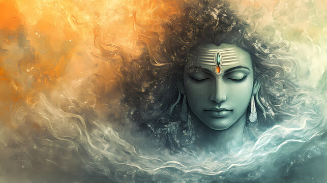 ethereal hindu god lord shiva