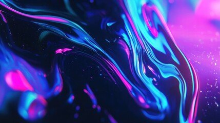 Abstract Liquid Fluid with Vibrant Neon Colors, Art Background Style
