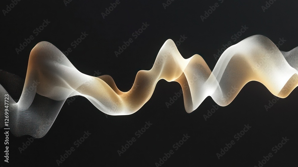 Poster abstract flowing light wave pattern on dark background with elegant style
