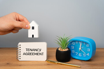 Tenancy agreement concept. Legally binding contract between a landlord and a tenant, outlining the...