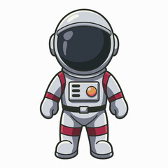 Cute Cartoon Astronaut in a Space Suit