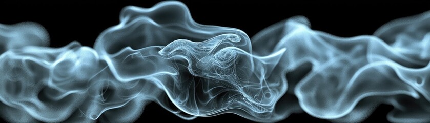 Obraz premium Abstract smoke swirls on black background. Stock photo