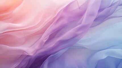 Fototapeta premium Soft, flowing layers of fabric in pastel shades of lavender, pink, and blue create an ethereal and calming visual effect.