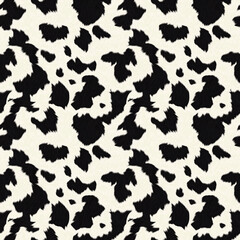 Cow fur, cow skin, wool spots. - photorealistic image. Seamless pattern. Animalistic trendy print. Cover, wallpaper, packaging for the brand