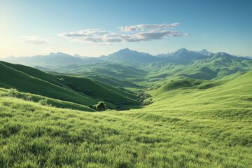 Obraz premium A wheat field featuring tractor tracks that loop back towards their origin, with green trees and a clear sky visible on the horizon