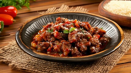 Hearty Italian Beef Stew with Aromatic Herbs and Creamy Cheese