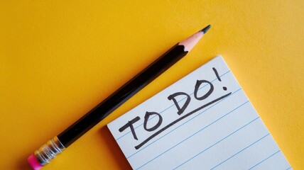 A pencil and to do list on yellow background