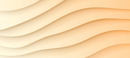 Obraz premium Abstract Beige Gradient Wavy Background Minimalist 3D Design with Seamless Monochromatic Colors