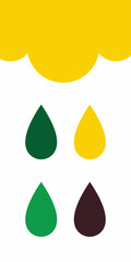 Vibrant color rain drops symbol