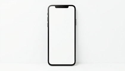 Smartphone with blank white screen for UX/UI design and app branding