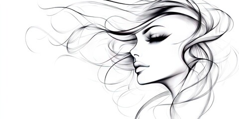 Fototapeta premium line drawing of beauty