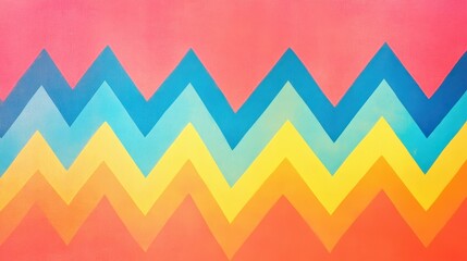 Colorful zigzag pattern featuring vibrant hues of blue, yellow, and pink, creating a lively and energetic atmosphere.