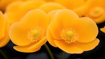 Obraz premium Two Vibrant Orange Flowers Blooming Beautifully