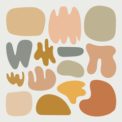 Naklejka premium A modern composition of organic shapes in warm, earthy tones. Perfect for home decor, branding, and digital artwork.